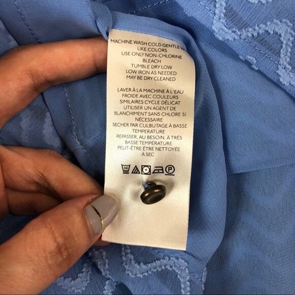 Maeve (Anthropologie) NWT Polyester Keyhole Blue CHARLEY Halter Blouse, Size 1X - Picture 10 of 12